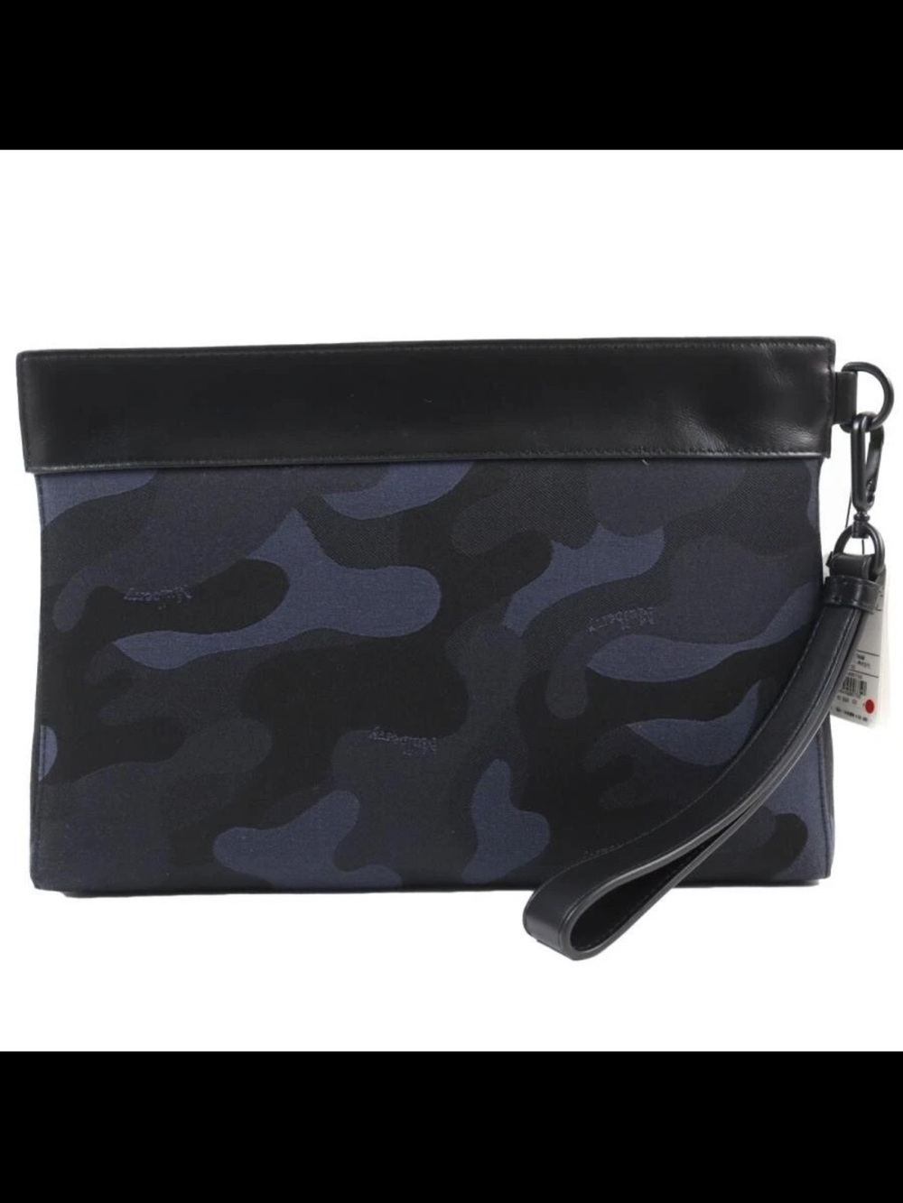 Mulberry Black and Navy Camouflage Wristlet Clutch